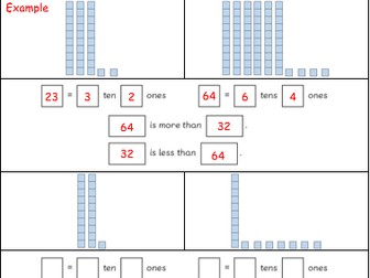 Comparing numbers (More than/Less than) - Aimed at year 2 - Maths No Problem! Chapter 1 - Lesson 3