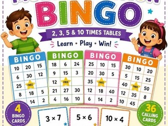 Multiplication Bingo- Fun Times Tables Game