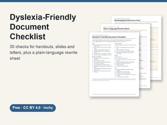 Dyslexia-Friendly Document Checklist (Free)
