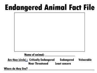 Endangered Animal Fact File