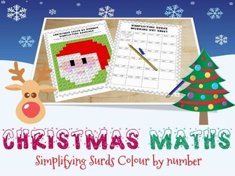 Christmas maths - surds colour by number