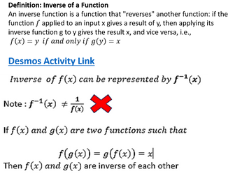 Inverse of a Function (+Tech-Lesson)