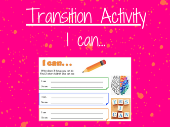 Transition Activity-I can...Who else can?