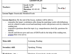 Genetically Modified Foods-Lesson Plan | Teaching Resources