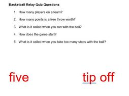 Basketball Relay Race Questions | Teaching Resources