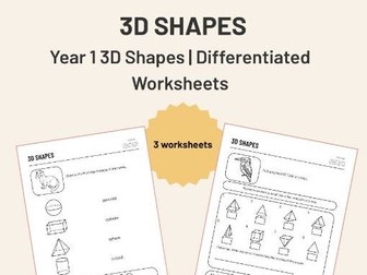 Naming 3D Shapes Year 1 Worksheets