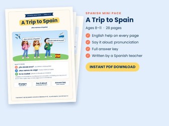 A Trip to Spain: Spanish Travel Worksheets (Countries, Trains, Directions) with Answers, KS2