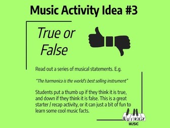 Music Activity 3: True or False