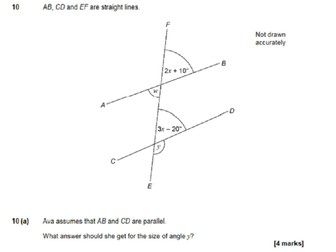 Geometry with Algebra (forming and solving equations)  - GCSE Maths Exam Questions