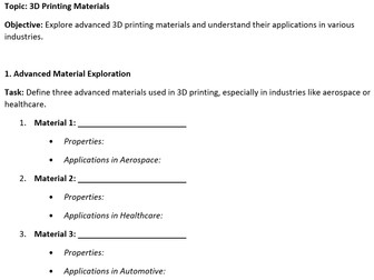 session 4 - ages 15-17 - 3D printing materials