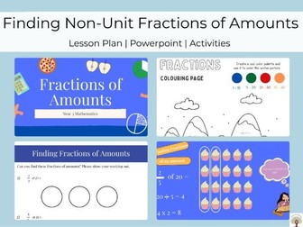 Year 3 Fractions: Finding Non-Unit Fractions of Amounts (Worksheets & Activities)