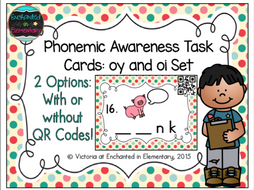 Phonemic Awareness Task Cards: oy and oi Set