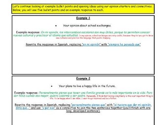 GCSE Spanish Higher Writing Revision