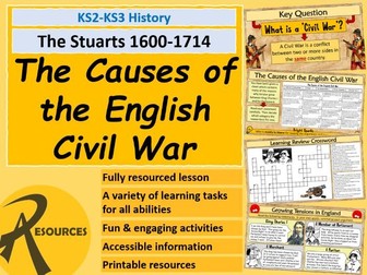 KS3 KS2 The Stuarts: The Causes of the English Civil War in 1642 King Charles I
