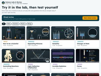 12-Topic Science Labs & Review: 41 Interactive Labs + 450 Self-Marking Questions (S1–S3 / KS3)