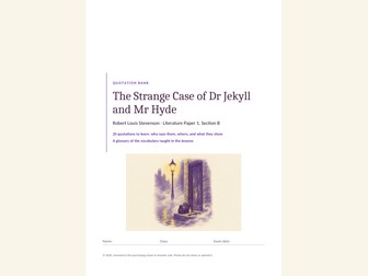 Jekyll and Hyde quotation bank: 20 quotations to learn