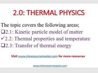 IGCSE THERMAL PHYSICS 2