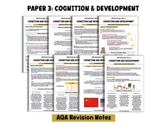 AQA Cognition & Development Full Revision Notes A Level Psychology