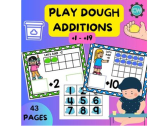 Learn with Play Dough Additions up to 20 Worksheets: Hands-on Math Fun