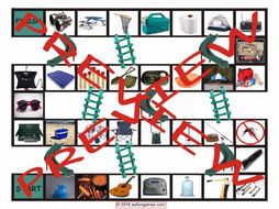 Camping Items Chutes and Ladders Board Game