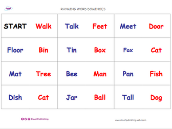 Rhyming Words Dominoes