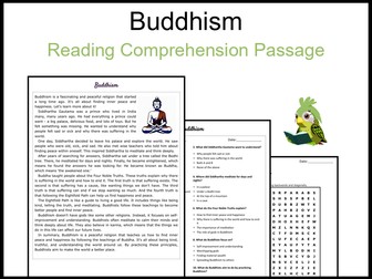 Buddhism Reading Comprehension and Word Search