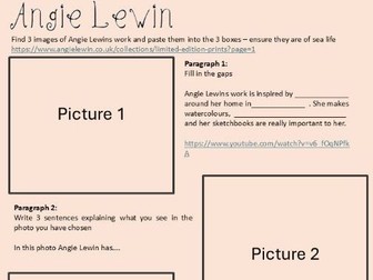 Art/Textiles - Angie Lewin - Artist Research Worksheet