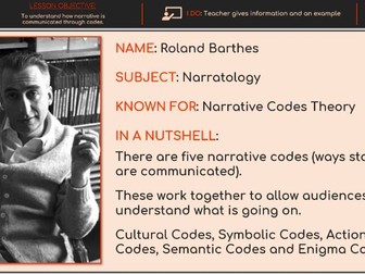 01.2.4 - Narrative (Codes) (MEDIA STUDIES - Media Language)