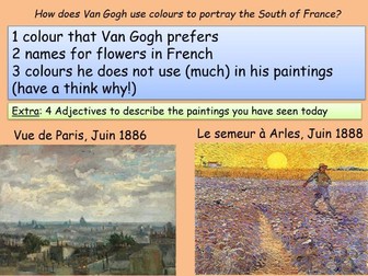 French - KS3 - Culture - Art - Van Gogh