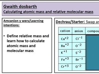 WJEC unit 1.1 - Ar and Mr PPT