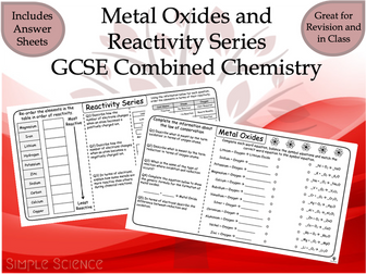 Metal Oxides and Reactivity Series - GCSE Chemistry Worksheets