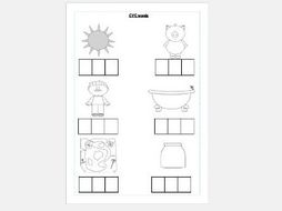 cvc worksheet teaching resources