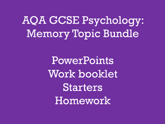 AQA GCSE Psychology: Memory Topic