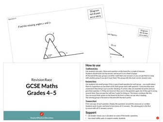 GCSE Maths Revision Race (Grades 4-5)