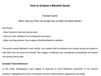 AQA GCSE Lit Paper 1 - MAC quotes activity