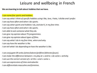 Leisure and wellbeing in French