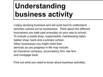 Sub-topic 1.4.1 Different types of business organisation