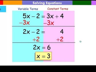 Solving equations and working with variables