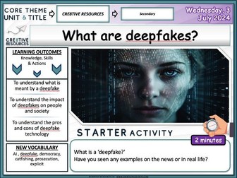 Rise of  Deepfakes and Malicious use of AI - PSHE Lesson