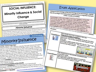 Minority Influence & Social Change - Year 1 Social influence - AQA A level Psychology