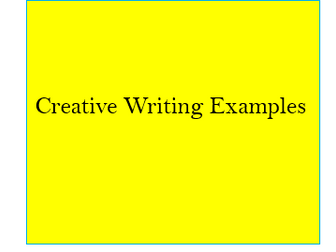 Examples of Creative Writing