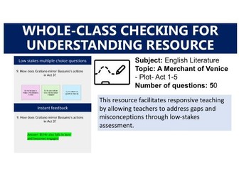 Merchant of Venice Quiz- Plot Act 1-5