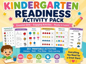 Kindergarten Readiness Activity Pack | Literacy & Math