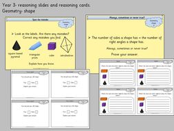 reasoning slides and cards year 3 geometry shape by