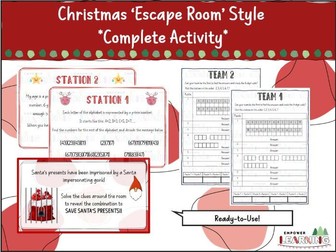 Christmas Maths Escape Room, Christmas Activities, KS3 Maths Games