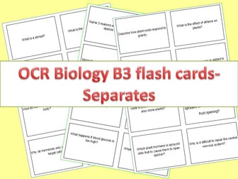 OCR Biology B3 Organism level systems SEPARATES flash cards