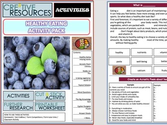 Healthy Eating PSHE  Activity Pack