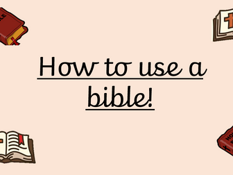 How to use the Bible - finding passages