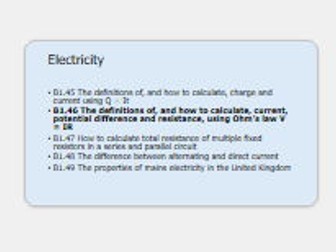 Potential Difference Lesson for T-Level Science Technical Qualification (section B1.46)