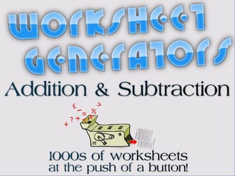 KS2:  Column Addition and Subtraction - Worksheet Generator